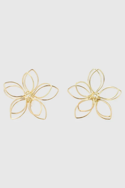 Aretes flor metal
