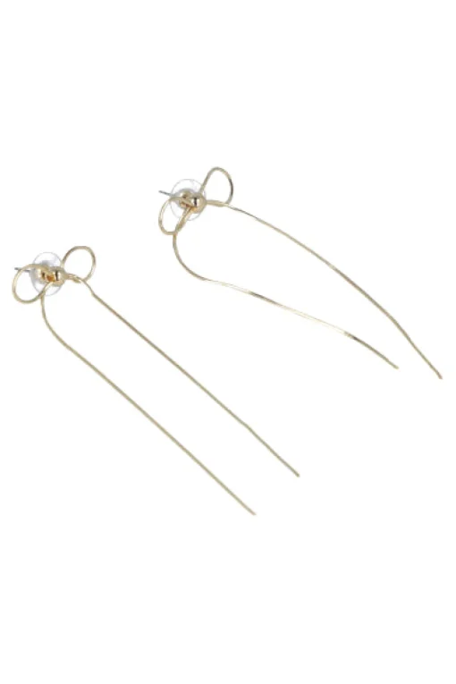 Aretes Moño Tiras Largas