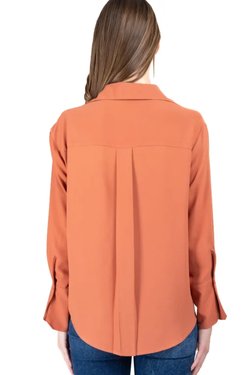 Blusa amplia puño ancho satín