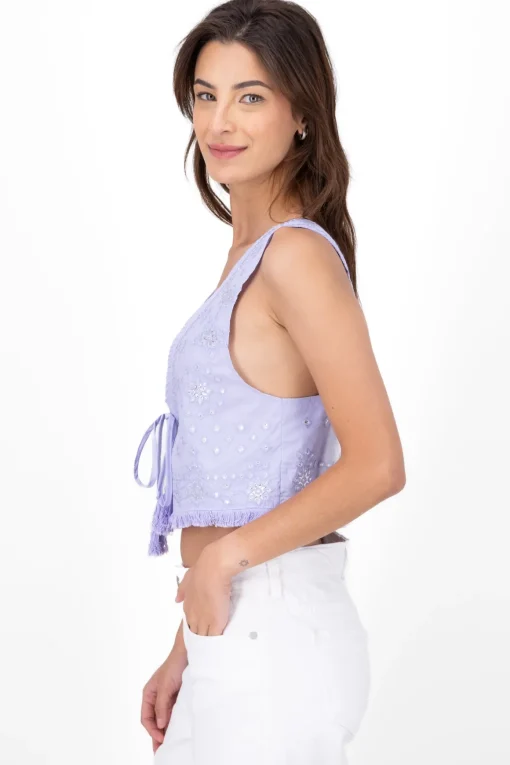 Blusa bordado sin mangas