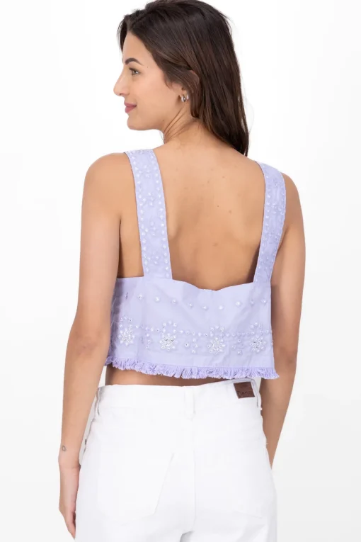 Blusa bordado sin mangas