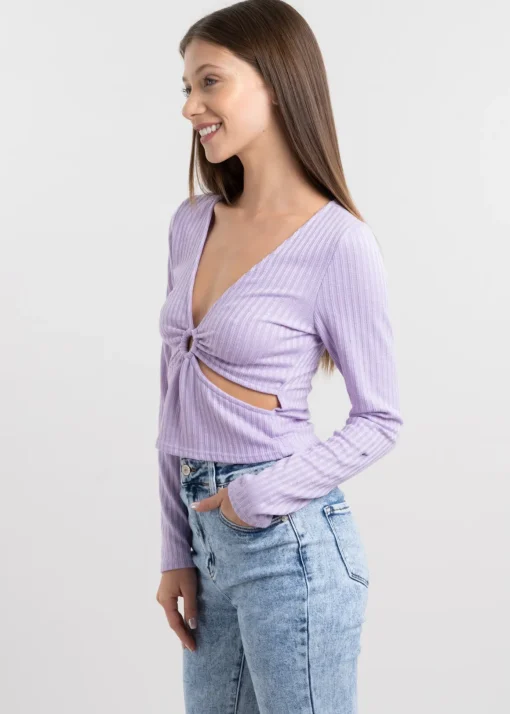 Blusa con cortes lisa