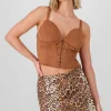 Blusa corset de gamuza con lace up