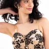 Blusa corset mesh flores