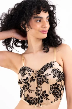 Blusa corset mesh flores