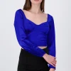 Blusa crop bustier satín