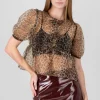 Blusa estampado animal print detalle moños