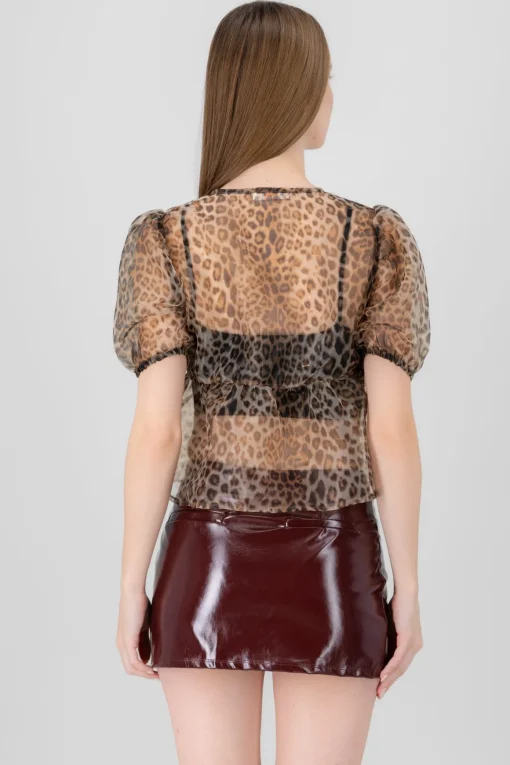 Blusa estampado animal print detalle moños