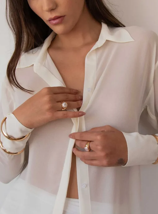 Blusa gasa manga larga con botones Hypsters