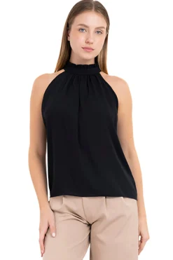 Blusa lisa cuello halter