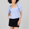 Blusa manga abullonada crop