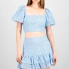 Blusa manga abullonada textura bordado