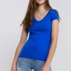 Blusa manga corta cuello v