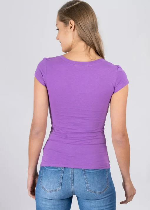 Blusa manga corta cuello v