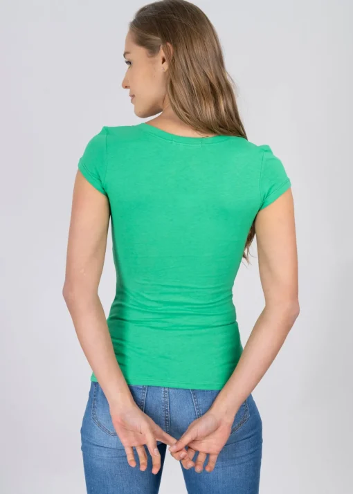 Blusa manga corta cuello v