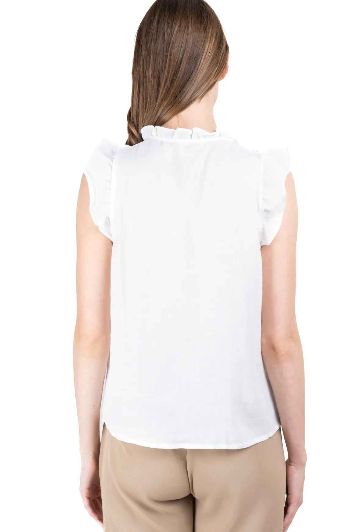 Blusa manga corta olanes botón