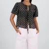 Blusa manga globo con moños polka dots