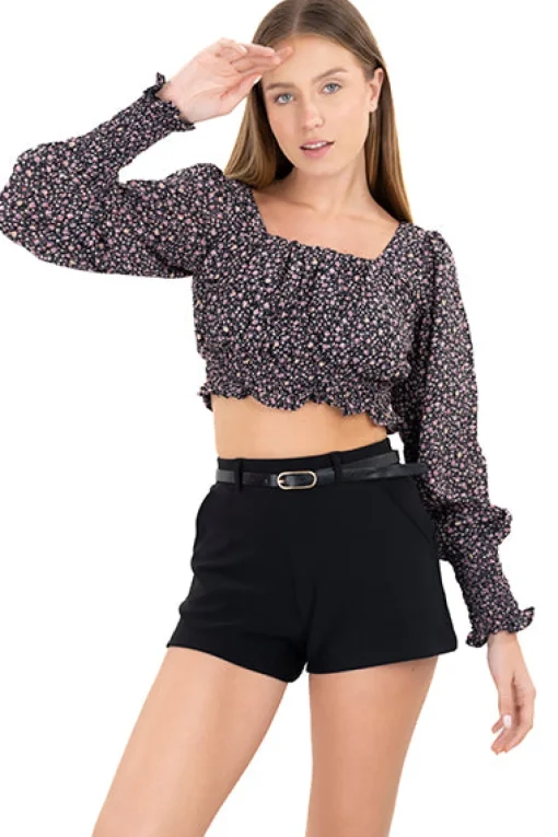 Blusa manga larga abullonada