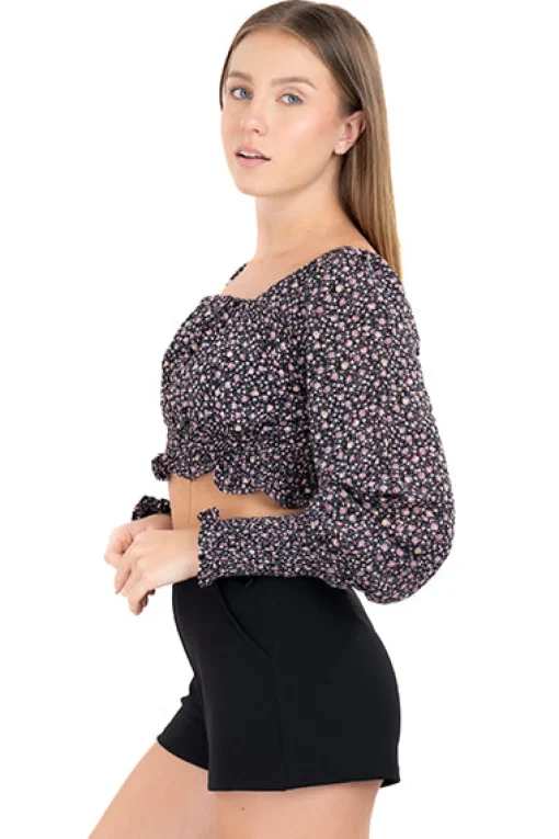 Blusa manga larga abullonada