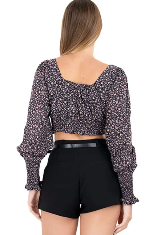 Blusa manga larga abullonada
