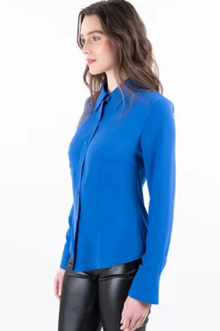 Blusa manga larga costuras