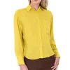 Blusa manga larga cuello solapa