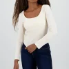 Blusa manga larga cuello redondo