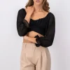 Blusa manga larga detalle amarre