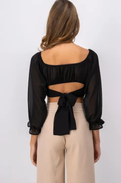 Blusa manga larga detalle amarre