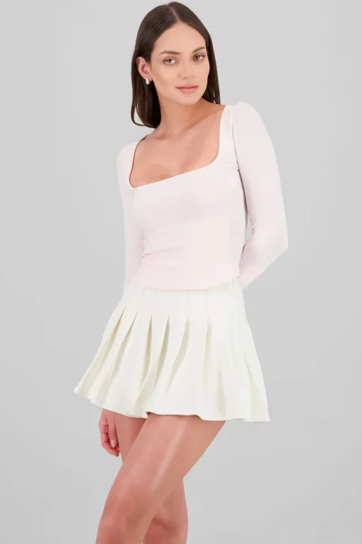 Blusa manga larga escote cuadrado