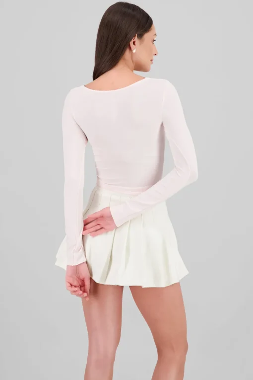 Blusa manga larga escote cuadrado