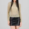 Blusa manga larga metalica