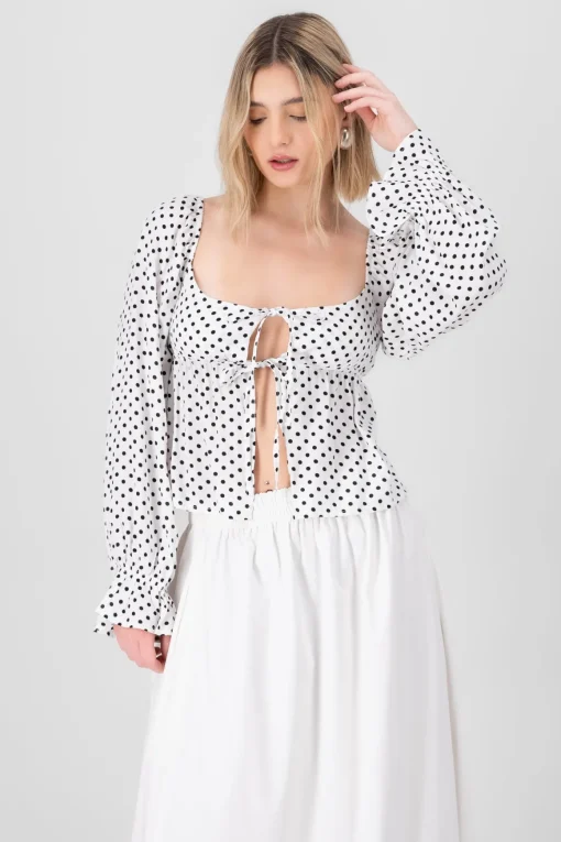 Blusa manga larga Polka Dots con moños Hypsters