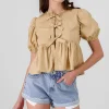 Blusa mangas abullonadas detalle moños