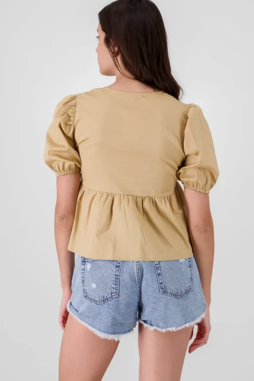 Blusa mangas abullonadas detalle moños