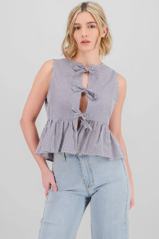 Blusa rayas detalle moños