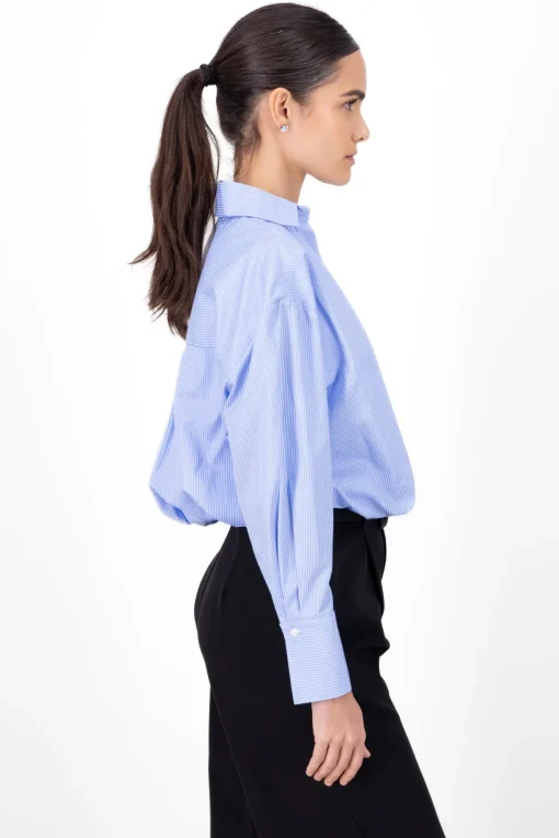 Blusa rayas manga larga efecto burbuja Hypsters