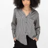 Blusa satin rayas manga larga Hypsters