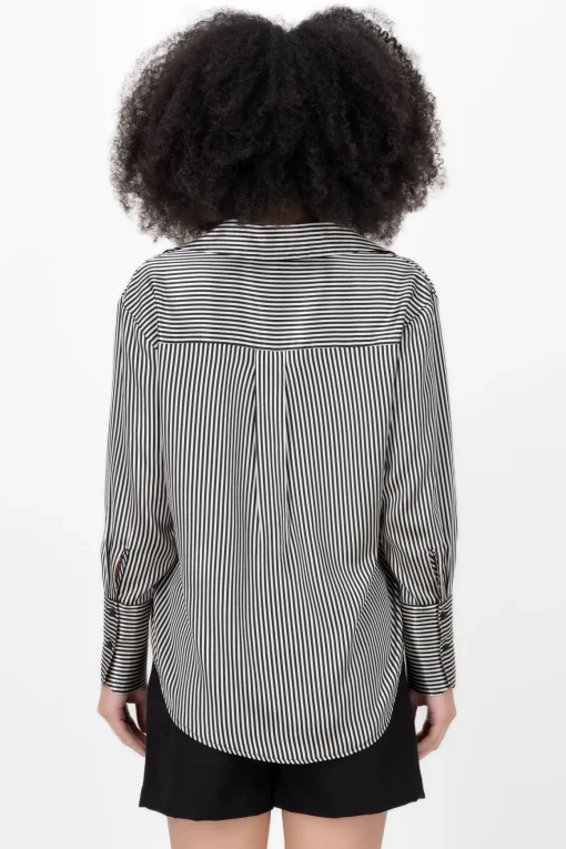 Blusa satin rayas manga larga Hypsters