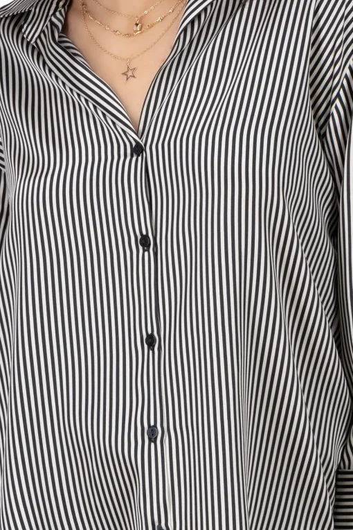 Blusa satin rayas manga larga Hypsters