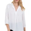 Blusa satín lisa mangas botón
