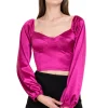 Blusa satín manga larga