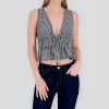 Blusa sin manga gingham