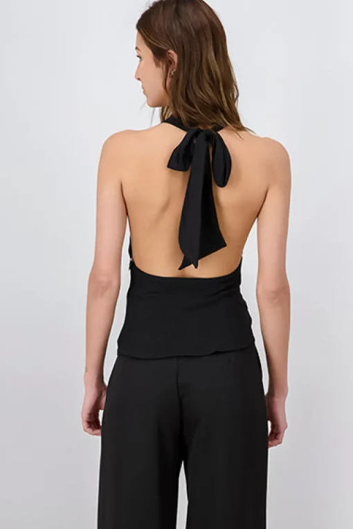 Blusa Textura Escote Drapeado