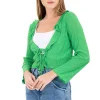 Blusa textura manga larga