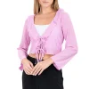 Blusa textura manga larga