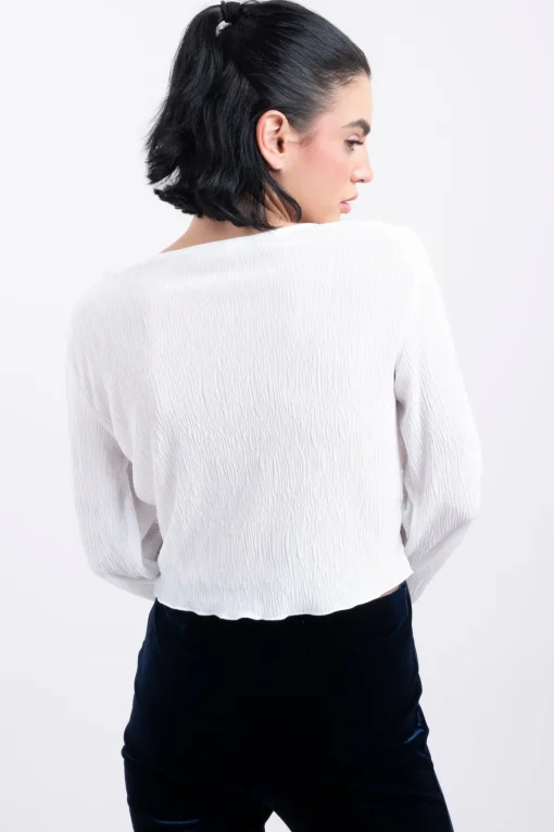 Blusa textura manga larga