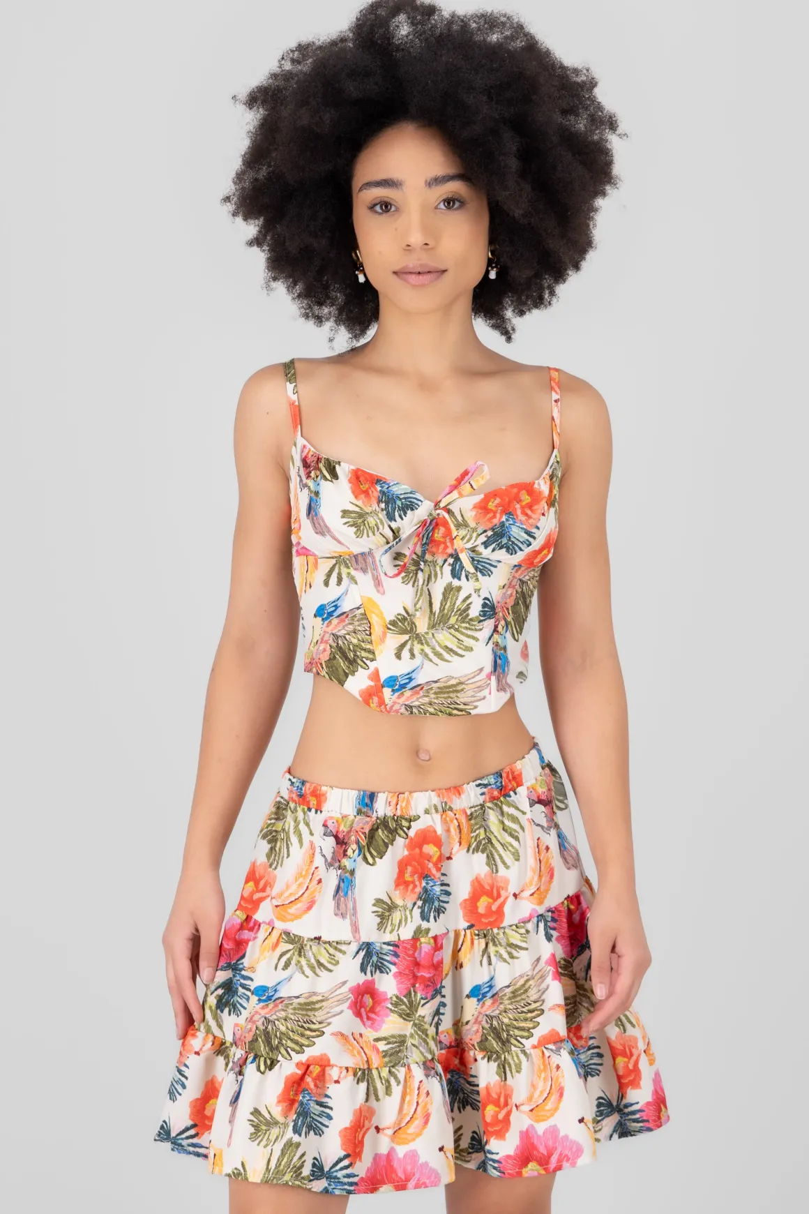 Blusa tipo corset estampada