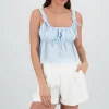 Blusa tirantes cuadros detalle encaje