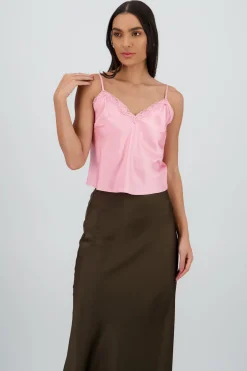 Blusa tirantes santin con detalle en encaje